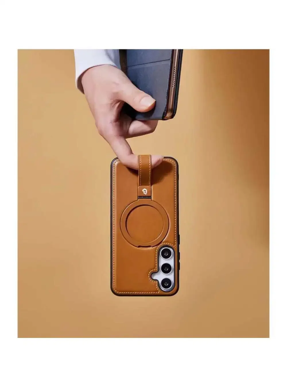 Samsung Galaxy S25 Plus & S24 Plus Leather Case with Stand, Brown